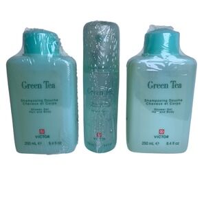 Victor Green Tea Set 2x Shower Gel 250ml and Deodorant Spray 100ml Made in Italy